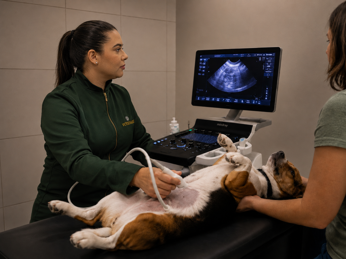 Sala de ultrassonografia da Veterinarii com equipamento moderno